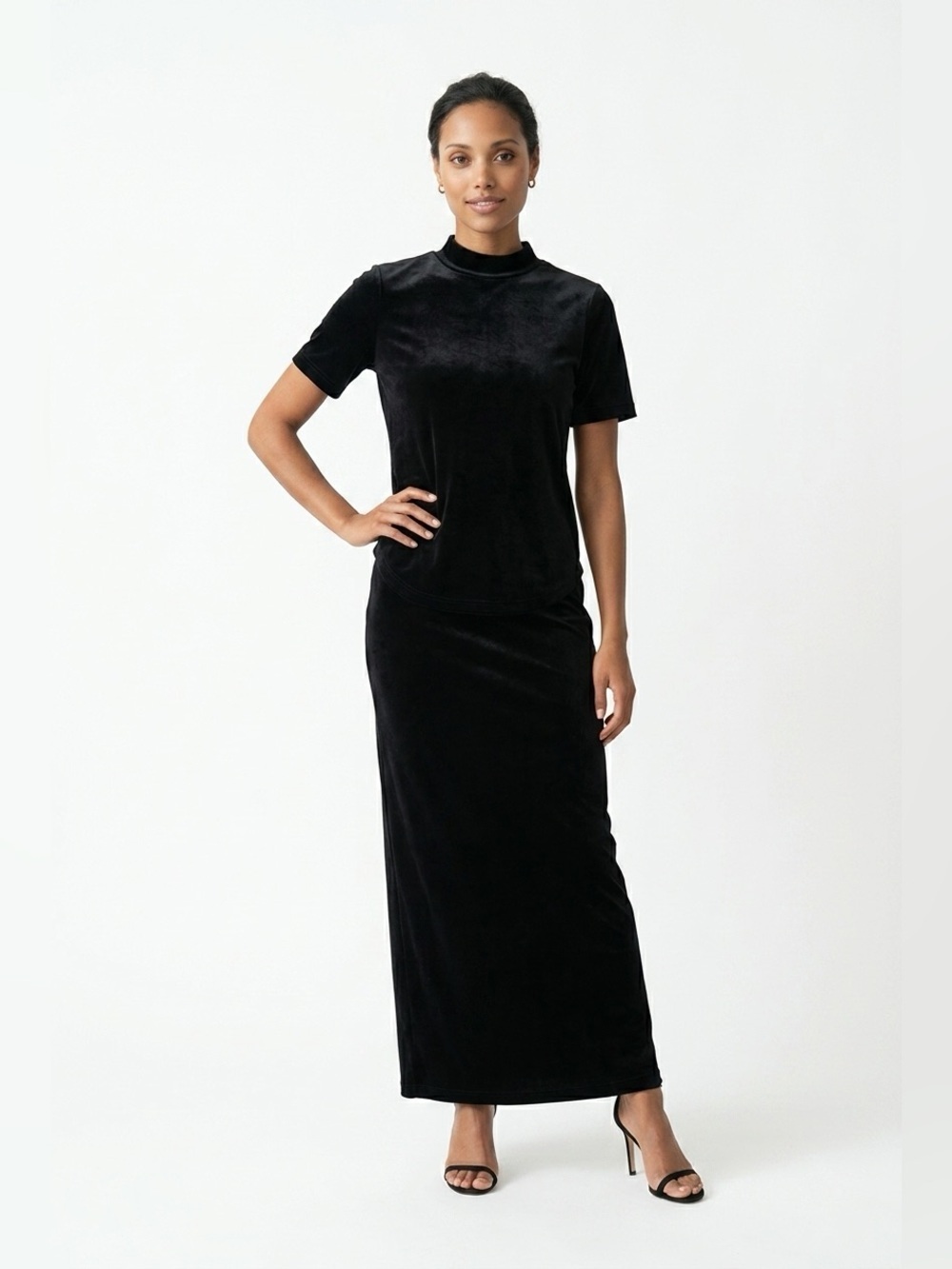 2pc vintage velour skirt set